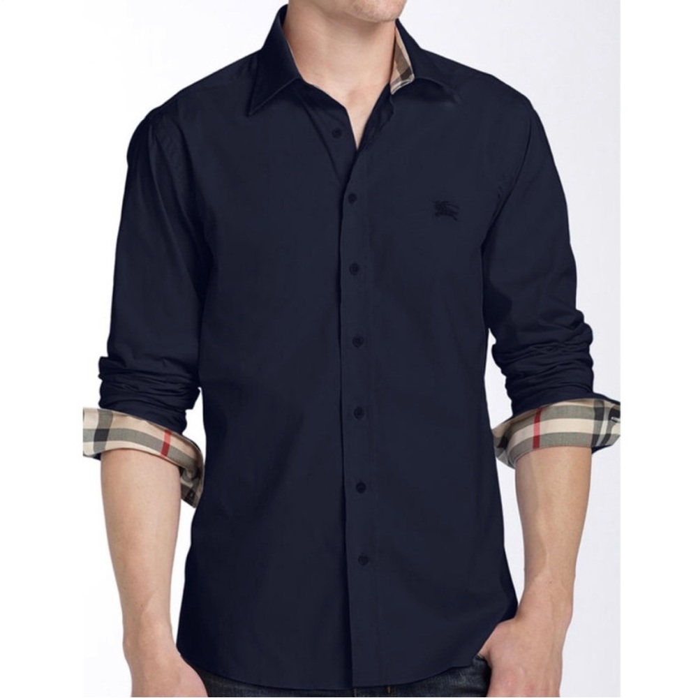 Burberry Sherwood Button Down. Color: Navy. Size: L